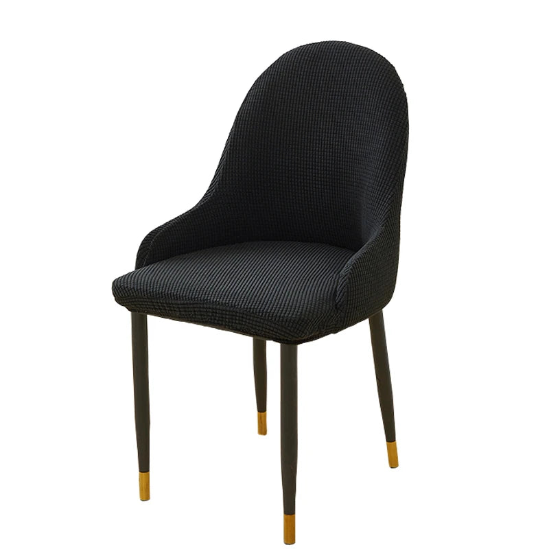 chaise moderne vert olive tissu carreaux pieds noirs boutons dorés amovible lavable polyester élasthanne