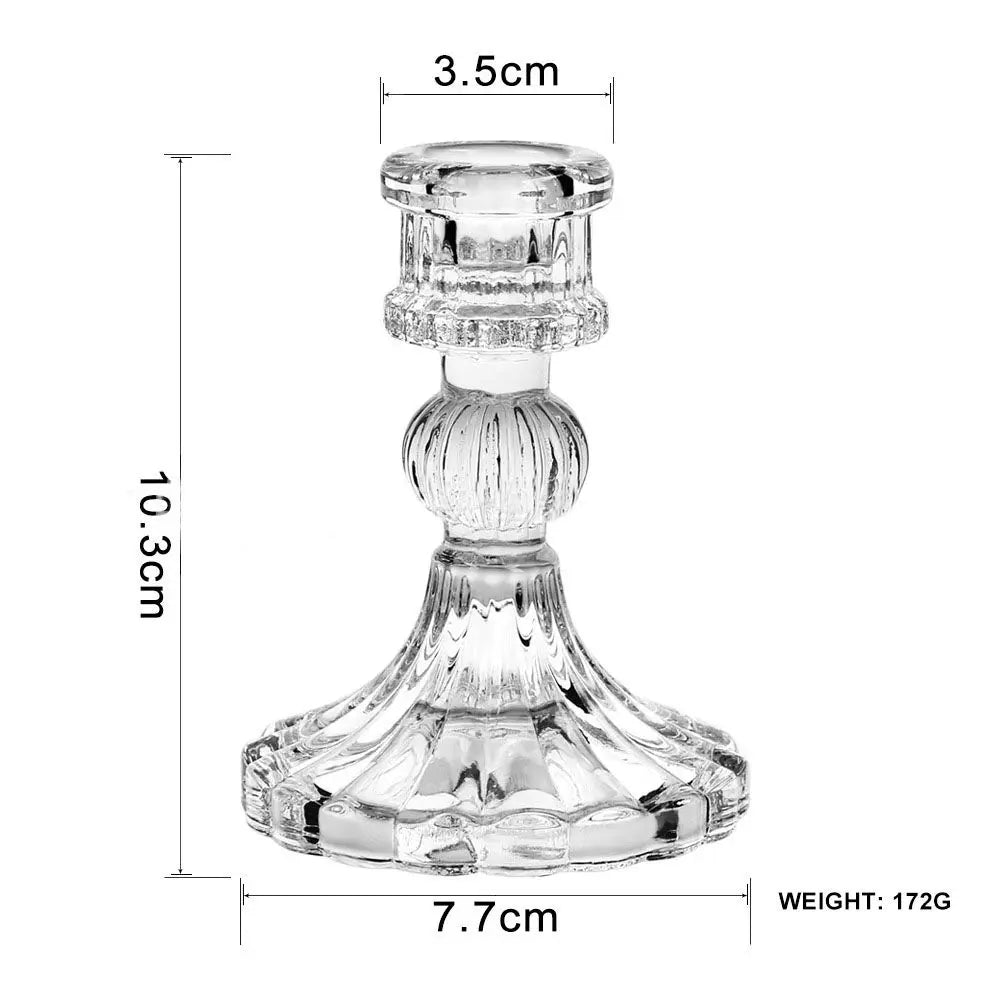 bougeoir verre classique transparent gravé décoration maison bougie aromathérapie ornement table