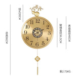 horloge murale moderne ornement floréal chambre salon chinois traditionnel aiguille métal