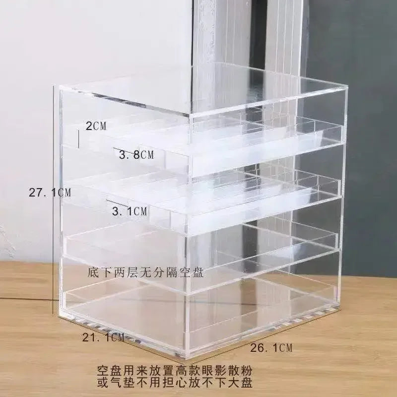 boîte rangement transparente moderne fards paupières blush rouge lèvres poudre cosmétiques minimaliste sans motif