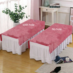 couverture table massage velours drap lit spa salon beauté coton doux couleur unie beige