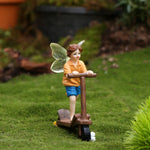 statue miniature fée skateboard ailes fleur extérieur occasion cadeau valentin mariage