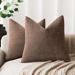 lot housses coussin carrées texture lin moderne garnissage intérieur blanc