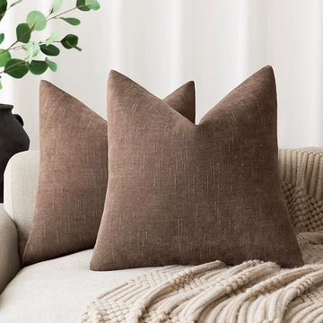 lot housses coussin carrées texture lin moderne garnissage intérieur blanc