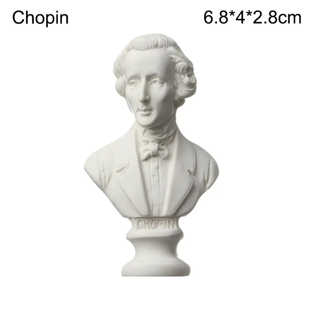 buste sculptural résine blanc détails antiques classiques décoration intérieure alexander beethoven athena chopin