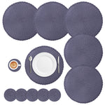tapis table classique tissage rond marron clair respectueux environnement 34cm diamètre assiette fourchette couteau
