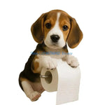 porte rouleau papier toilette forme chien peluche blanc decoratif résine facile nettoyer classique