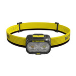 lampe frontale rechargeable led sportive jaune gris noir bandeau élastique points utilitaire