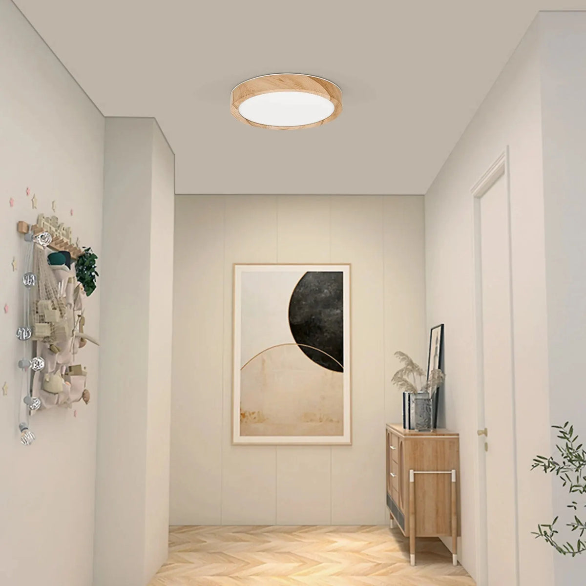 plafonnier led grain bois blanc éclairage moderne changeable 2000 82000 lumens vis