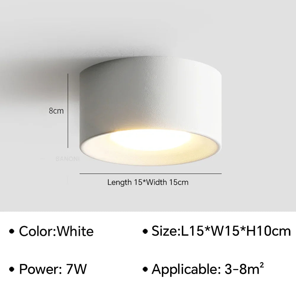 Spot LED moderne résine métal blanc noir éclairage quotidien minimaliste