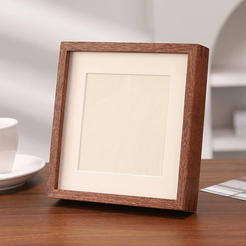 cadre photo carré bois naturel ébène teck bouleau noyer noir classique moderne verre transparent