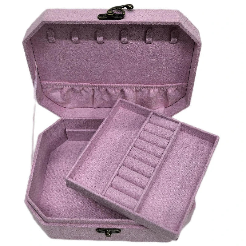 boîte bijoux velours classique compartiments multiples couleurs variées opaques boucles métalliques