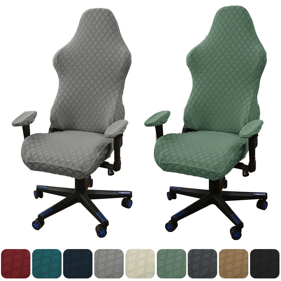 housse chaise gris moderne carreaux géométriques zip polyester/fauteuil brodé