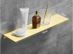 étagère murale moderne dorée lisse trois niveaux vis fixations salle bain aluminium