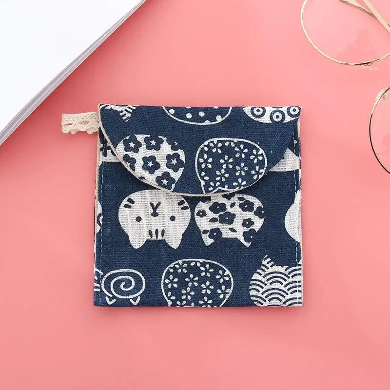 pochettes rangement réutilisables animaux géométriques couleurs variées moderne salle bain respectueux environnement pliables