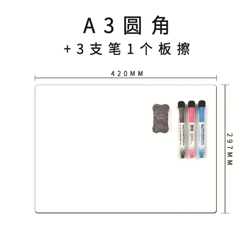 tableau blanc effaçable aimants marqueurs gomme effacer adhésif moderne blanc uni opaque A3 A4