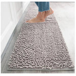 tapis bain chenille moderne gris peluche absorbant durable salle bain