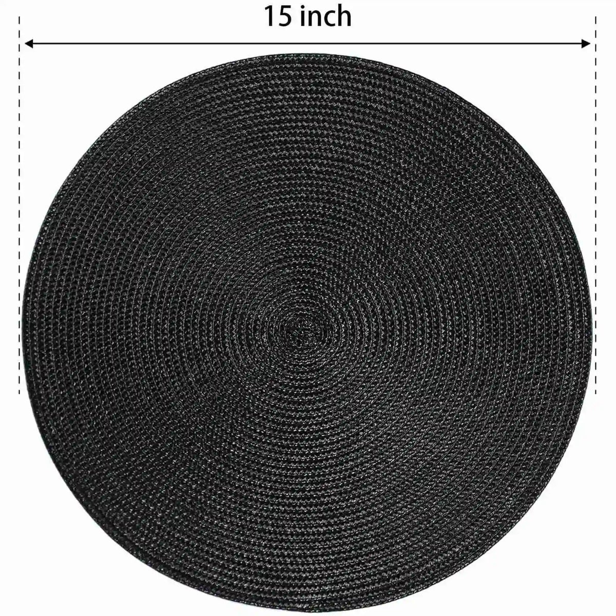 placemats tissés noirs antislip table moderne lot 12 rond lin minimalistes