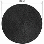 placemats tissés noirs antislip table moderne lot 12 rond lin minimalistes