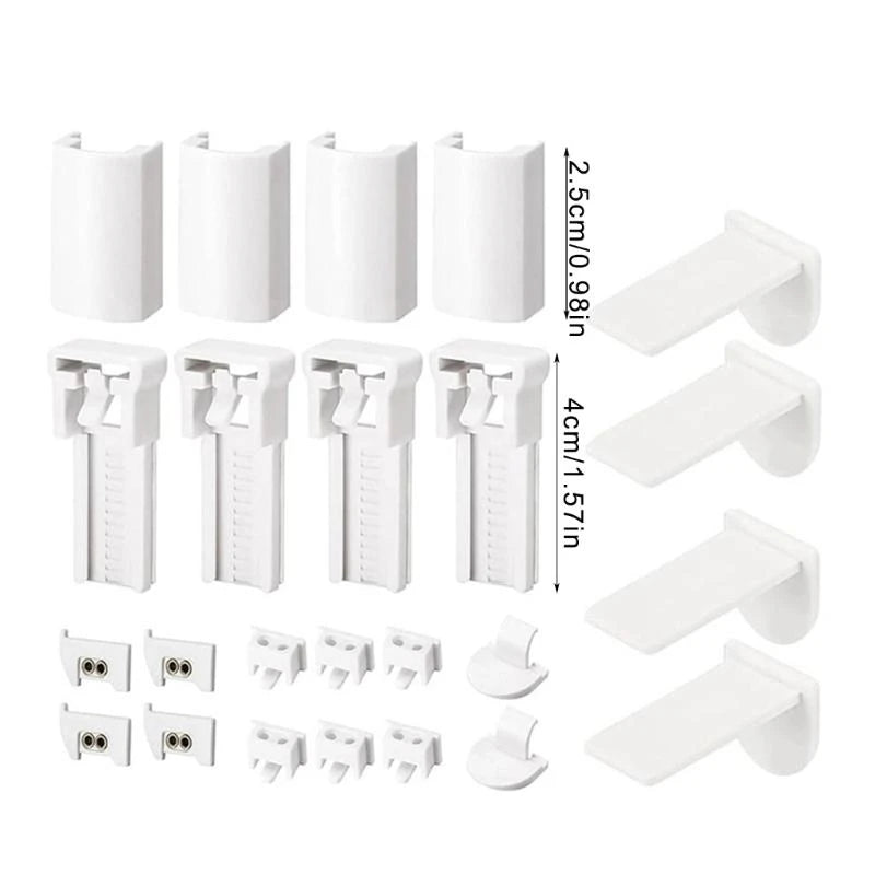 store lamelles blanc moderne rayures horizontales clips fixation poignée manœuvre