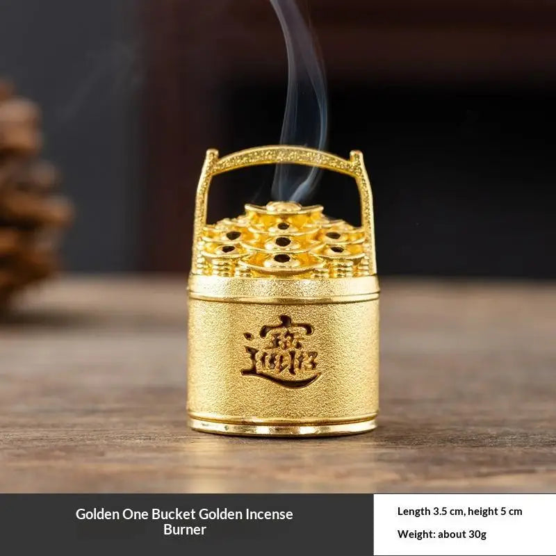 brûleur d'encens rose artisanal bronze rouge vert doré feng shui méditation yoga décoration maison