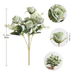 décoration intérieure bouquet roses artificielles soie blanc rouge modernes anniversaire mariage baby shower