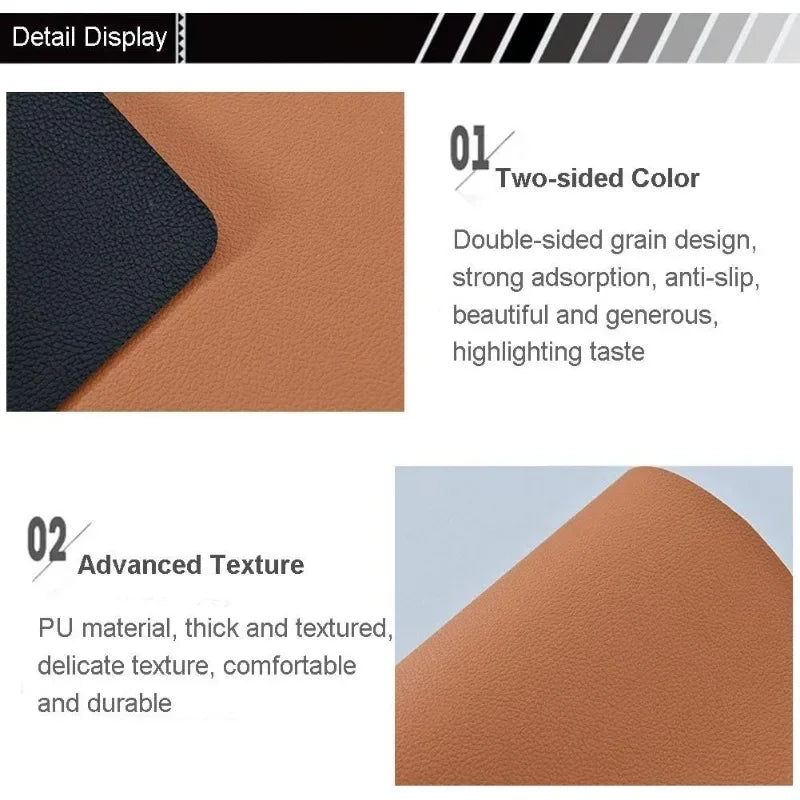 tapis table moderne cuir noir orange rose gris antidérapants résistants chaleur facile nettoyer