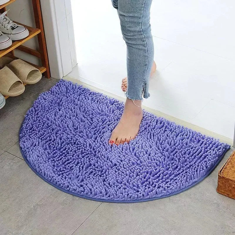 tapis solide polyester antidérapant moderne rose violet marron gris clair salon chambre