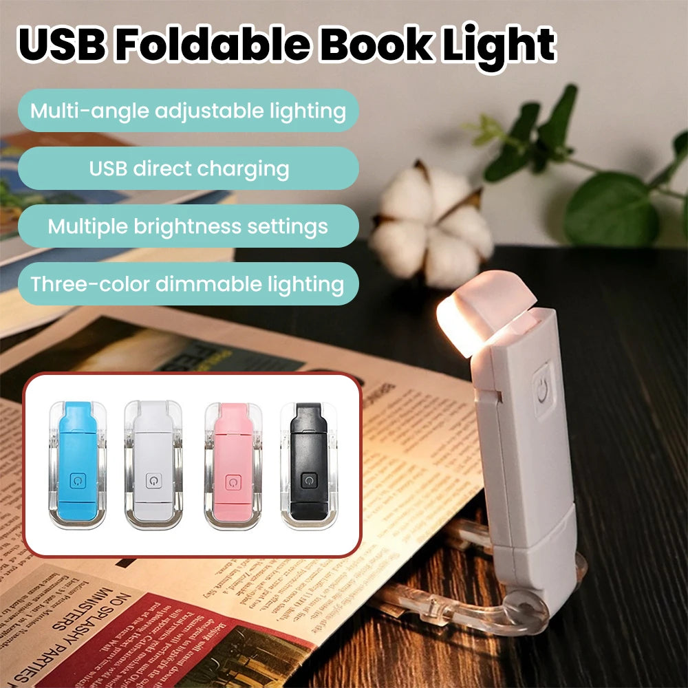 lampe lecture portable pliable rechargeable rose blanc noir clips réglable lumière moderne compact