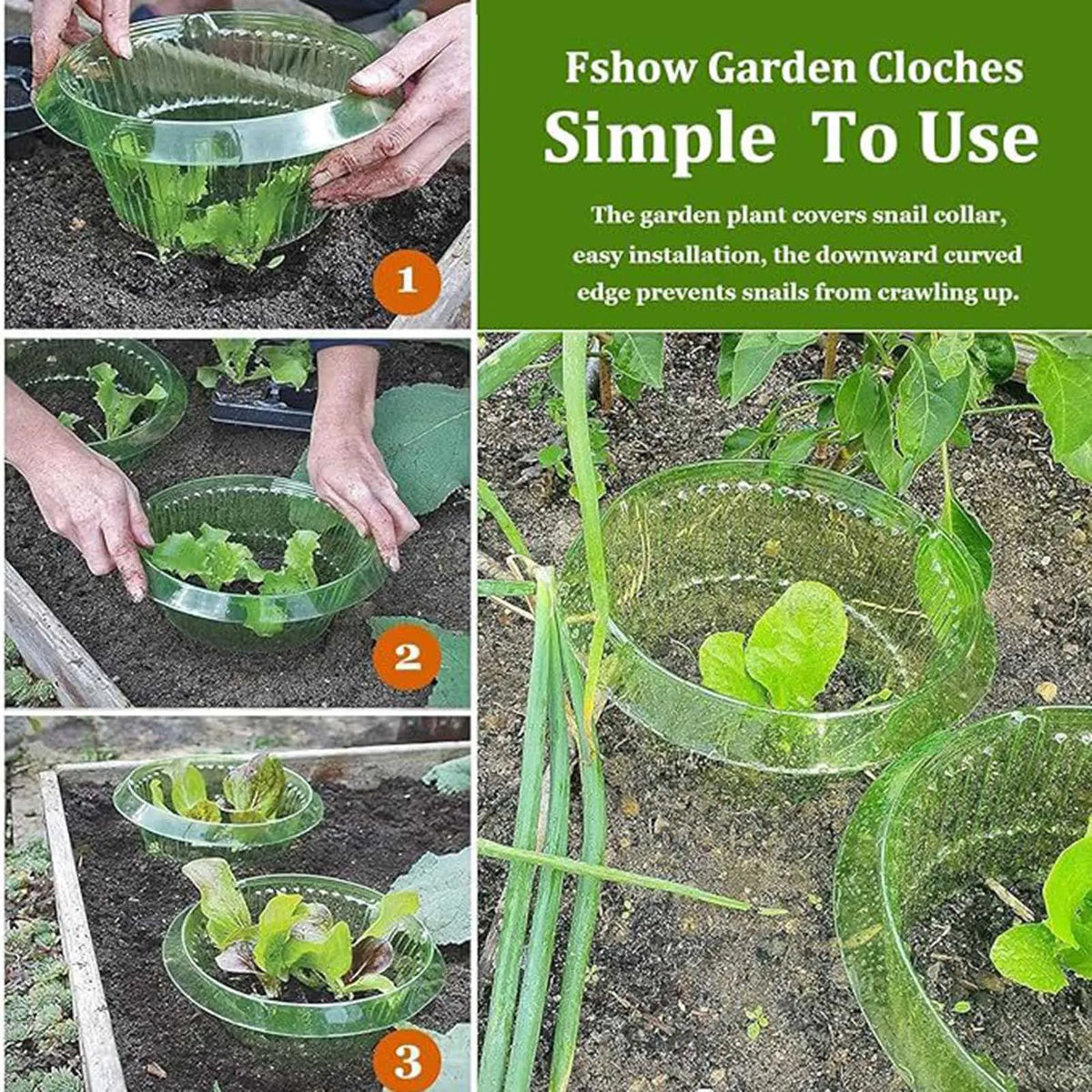 protège plantes cache pousses vert translucide protections limaces réutilisable simple pratique jardin 23cm 12cm