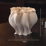 vase moderne rayures diagonales blanc orange rouge décoration maison arrangement floral