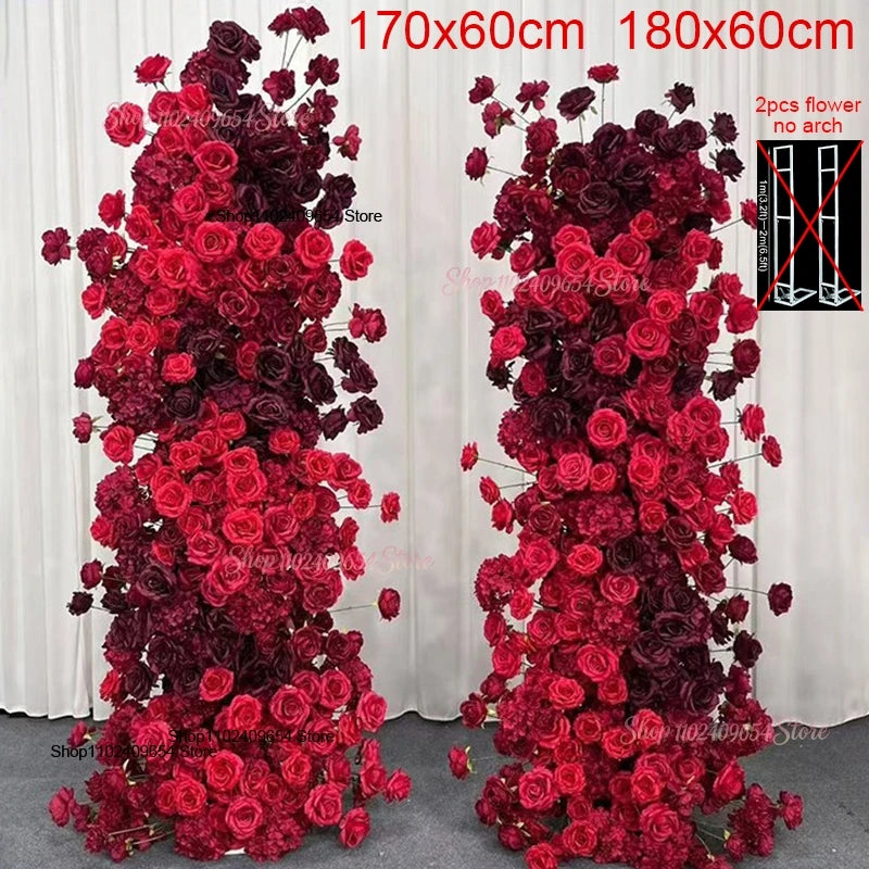 arche decorative fleurs artificielles rouge bordeaux decoration maison event anniversaire mariageintérieur classic