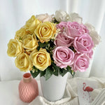 bouquet roses artificielles soie decoration intérieure moderne élégante anniversaire fiançailles graduation valentin