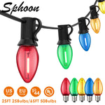 guirlande led c7 multicolore transparente moderne 25ft 65ft extérieure clips adaptable patio jardin