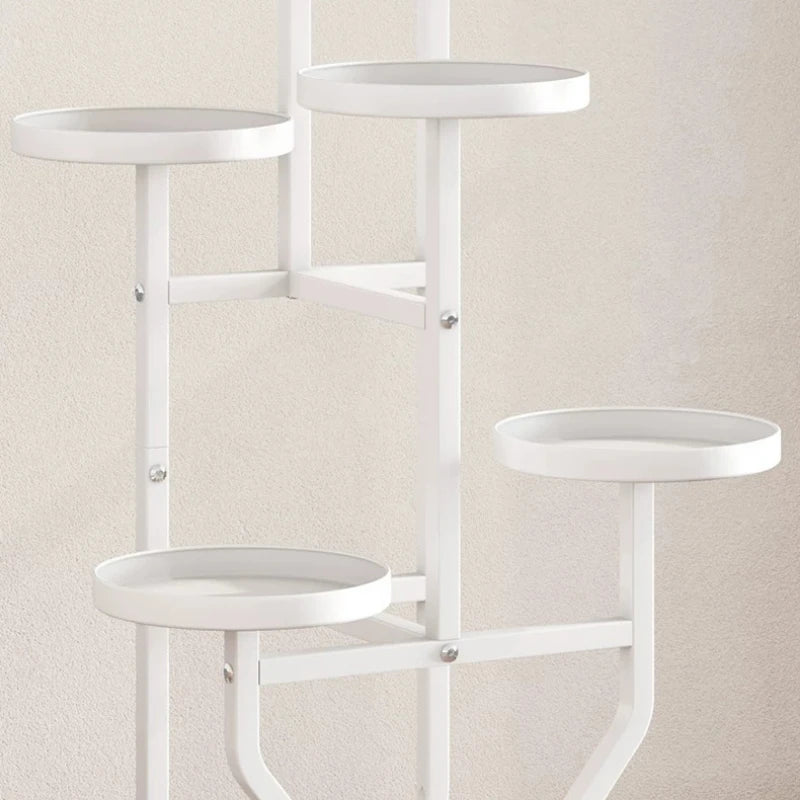 support plantes métal moderne niveaux noir blanc doré vis fixations