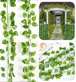 guirlande végétale artificielle feuilles vigne vert moderne 210cm extérieur accroché 72feuilles simple