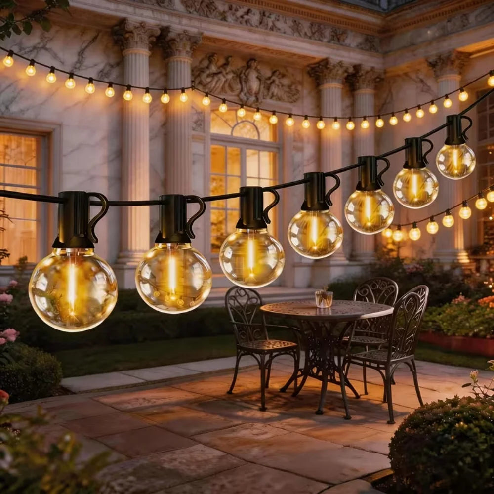 guirlandes lumineuses solaires modes éclairage télécommande étanches patio jardin balcon