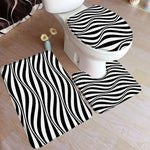 tapis bain moderne ensemble noir blanc adhésif tapis sol couvercle toilette minimaliste respectueux environnement