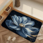tapis salle bain bleu fleurs moderne absorbant non glissant lavable élégant respectueux environnement PVC