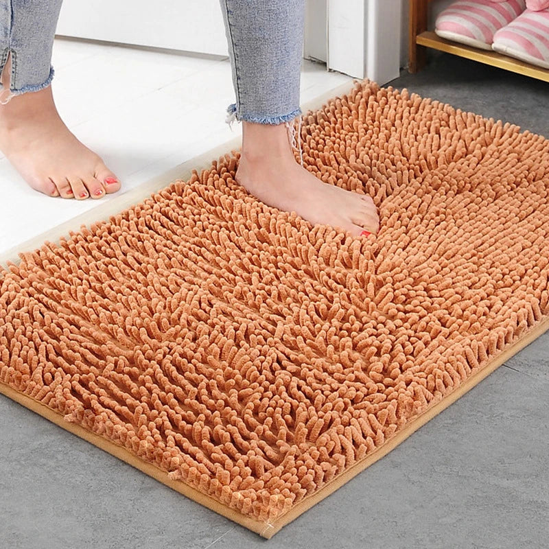 tapis bain bouclé doux moderne rose clair bleu clair beige gris foncé marron foncé