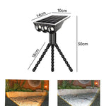 projecteur solaire led moderne fixe tentacules ip65 extérieur noir lumiere jardin