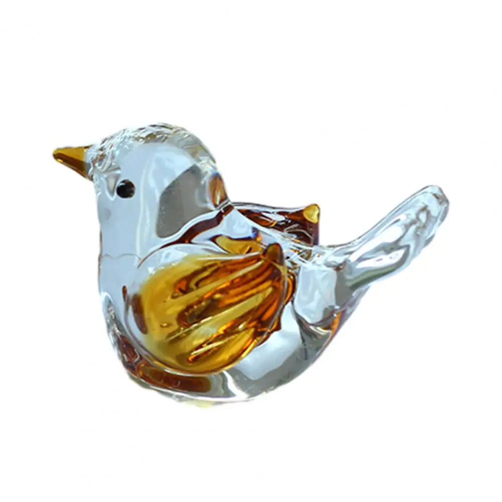 ornement décoration maison oiseau verre bleu vert transparent artisanal moderne statuette collectionnée