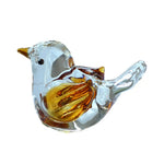 ornement décoration maison oiseau verre bleu vert transparent artisanal moderne statuette collectionnée