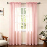 rideaux blancs légers translucides moderne maison 142x240cm polyester coton