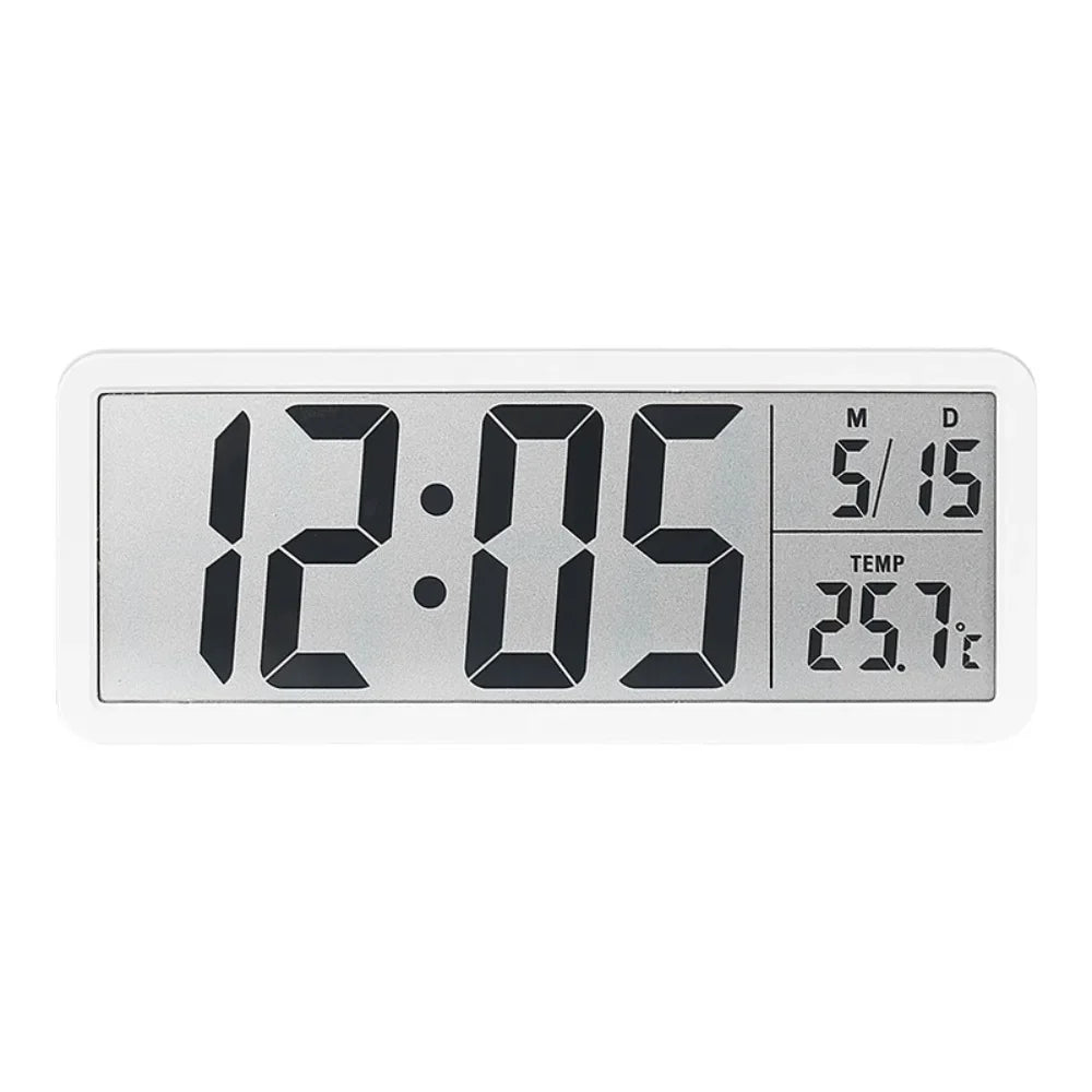 horloge numérique blanc moderne affichage heure date température usb adhésif minimaliste