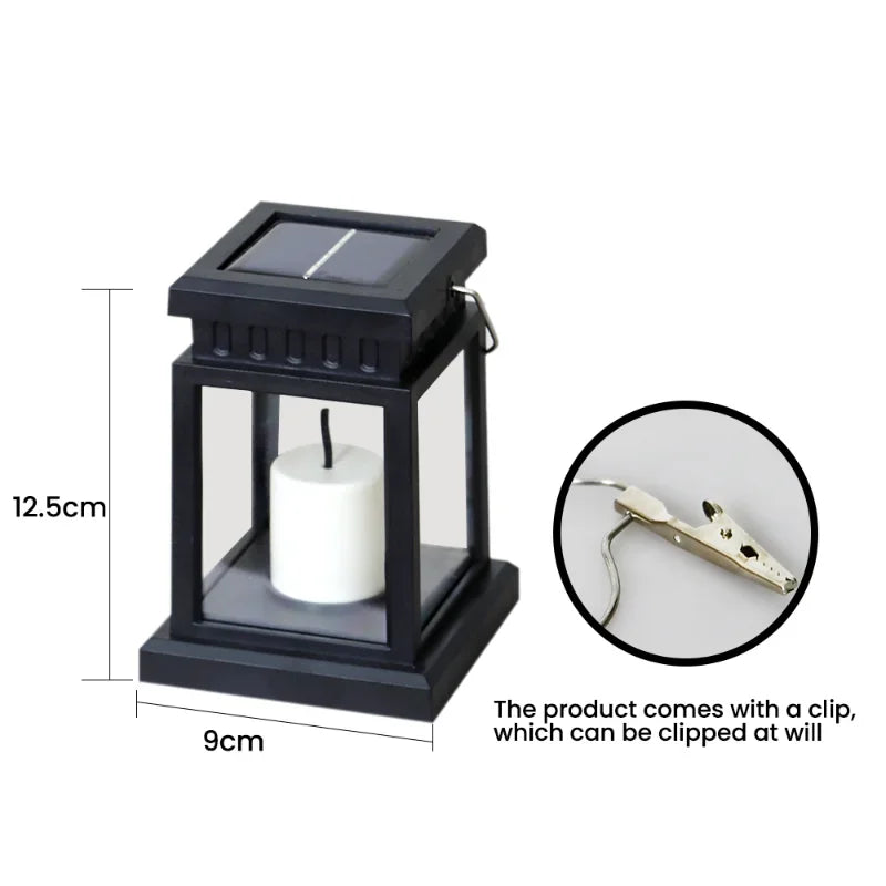 lanterne solaire décorative vintage rustique lumière jaune imitation flamme bougieextérieur ambiance camping jardin decoration