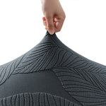 housse fauteuil gris feuilles stylisées polyester classique hand washable