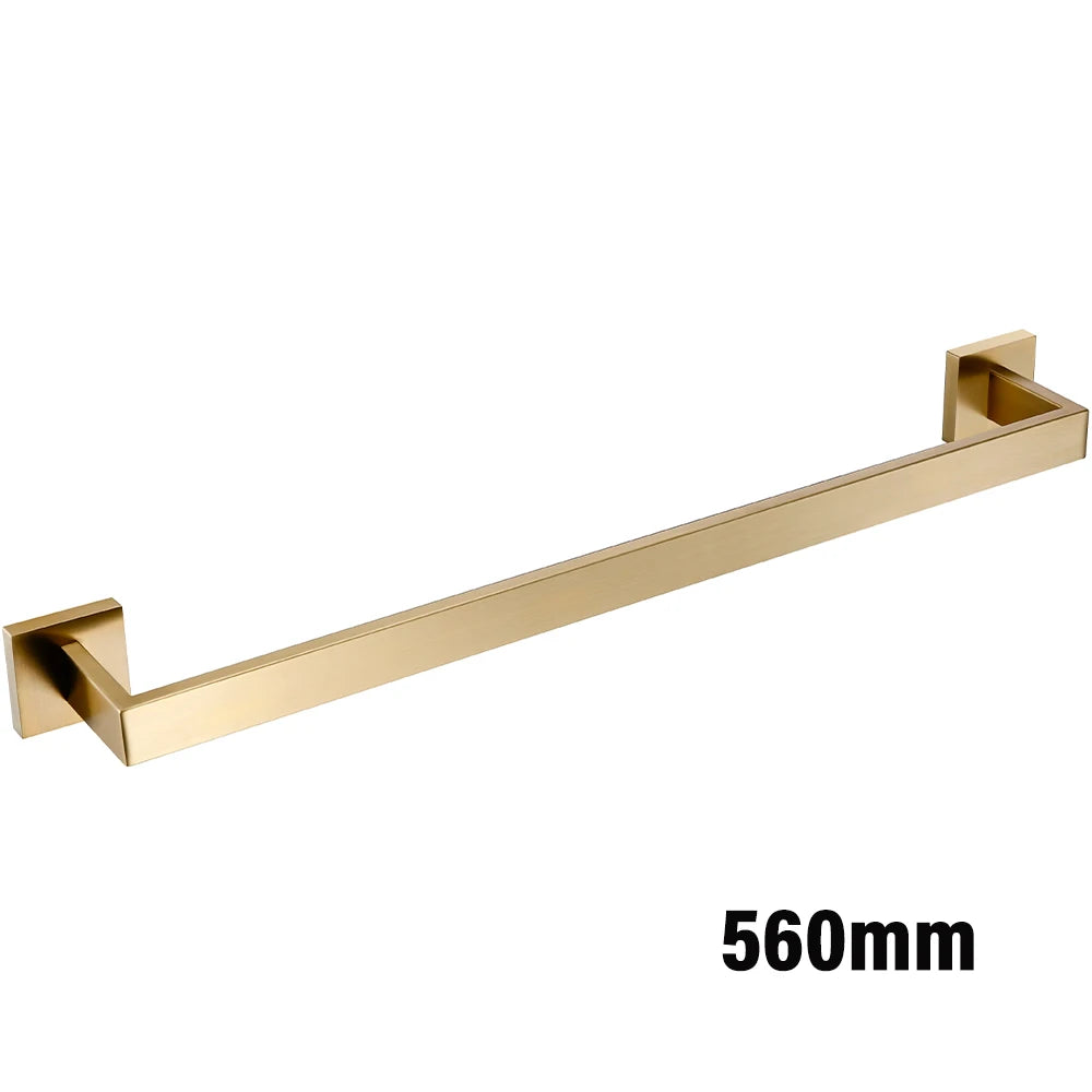 accessoires salle bain doré moderne porte serviettes porte savon support papier toilette finition brossée