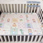 tapis lit bébé imperméable motifs animaux happy time 150x200cm 180x200cm coton blanc rose verte