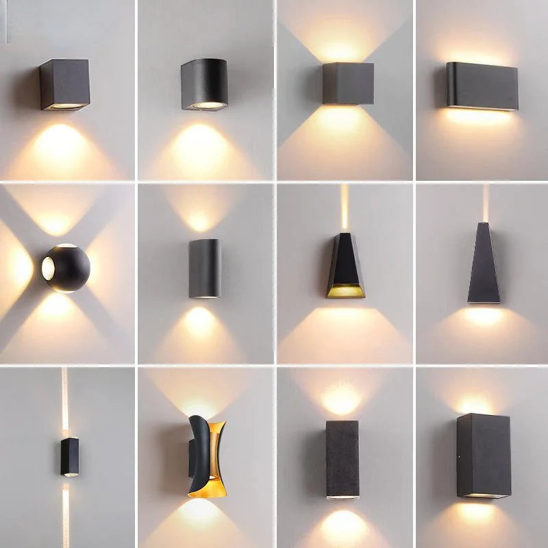 applique murale moderne led noir fixée mur entrée chambre cuisine salle manger minimaliste